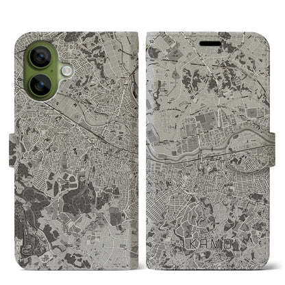 【鴨居（神奈川県）】地図柄iPhoneケース（手帳タイプ）