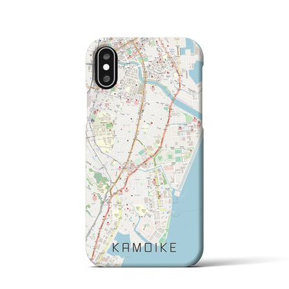 【鴨池（鹿児島県）】地図柄iPhoneケース（バックカバータイプ）