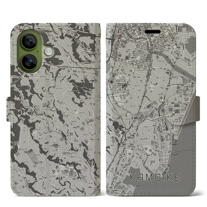 【鴨池（鹿児島県）】地図柄iPhoneケース（手帳タイプ）