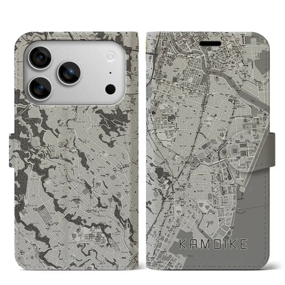 【鴨池（鹿児島県）】地図柄iPhoneケース（手帳タイプ）