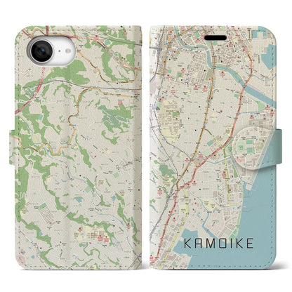 【鴨池（鹿児島県）】地図柄iPhoneケース（手帳タイプ）