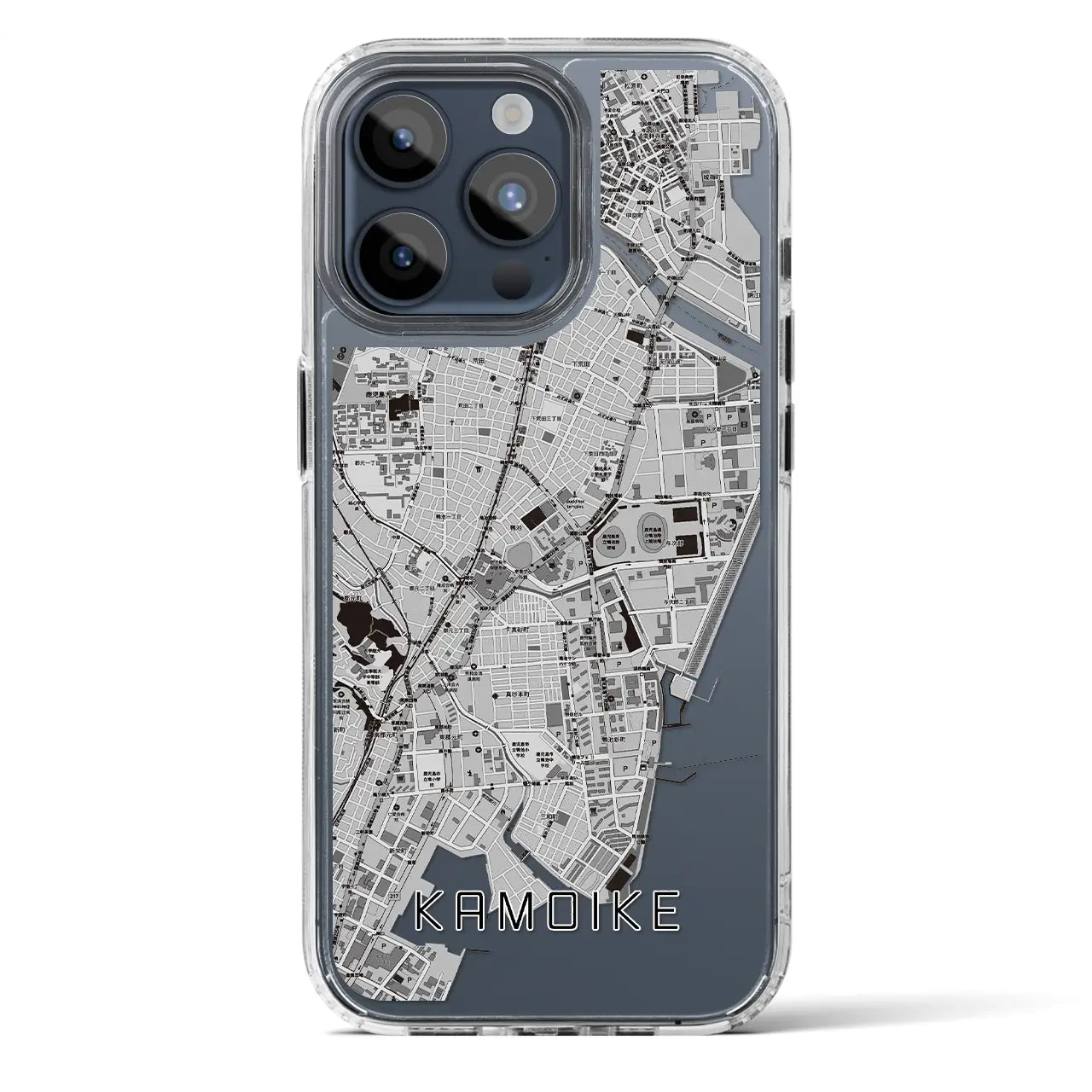 【鴨池（鹿児島県）】地図柄iPhoneケース（MagSafeタイプ）