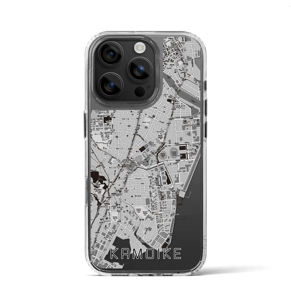 【鴨池（鹿児島県）】地図柄iPhoneケース（MagSafeタイプ）