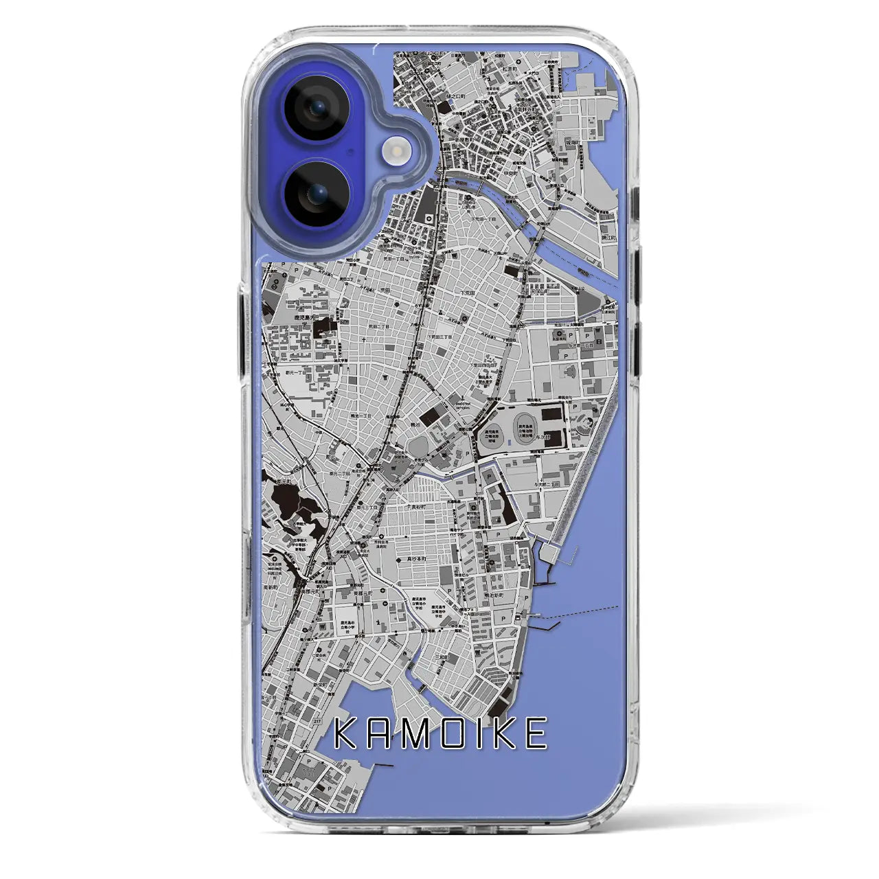 【鴨池（鹿児島県）】地図柄iPhoneケース（MagSafeタイプ）