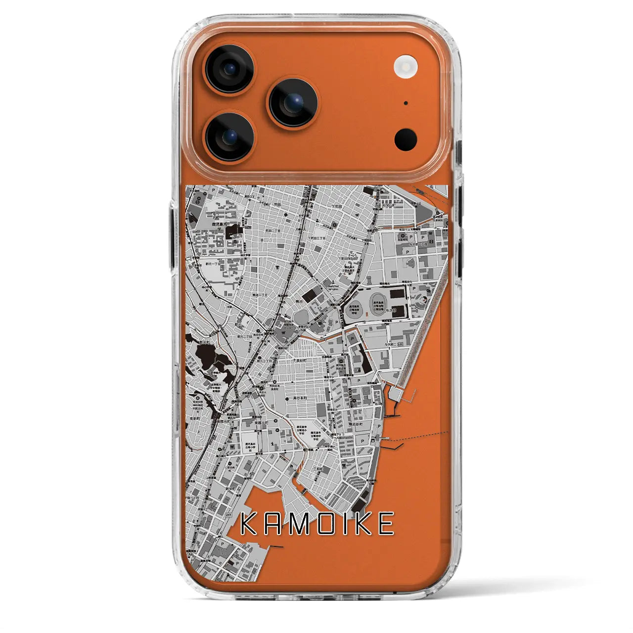 【鴨池（鹿児島県）】地図柄iPhoneケース（MagSafeタイプ）