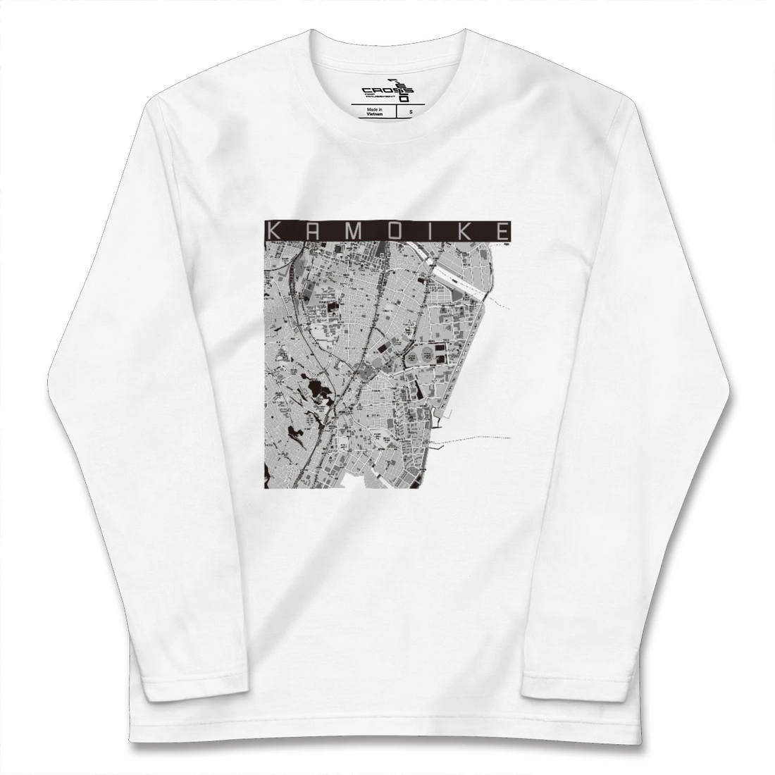 【鴨池(鹿児島県)】地図柄ロングスリーブTシャツ