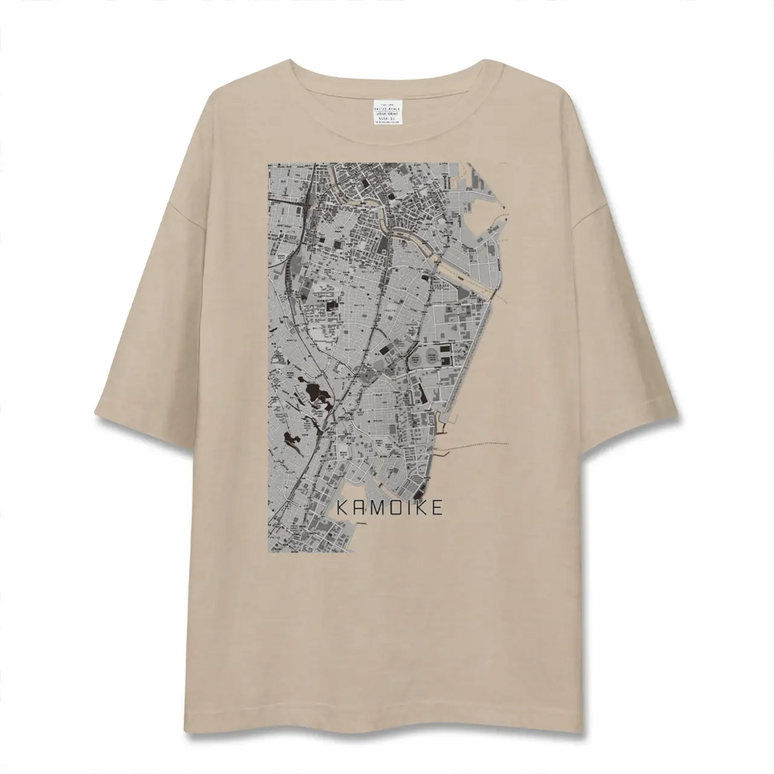 【鴨池（鹿児島県）】地図柄ビッグシルエットTシャツ