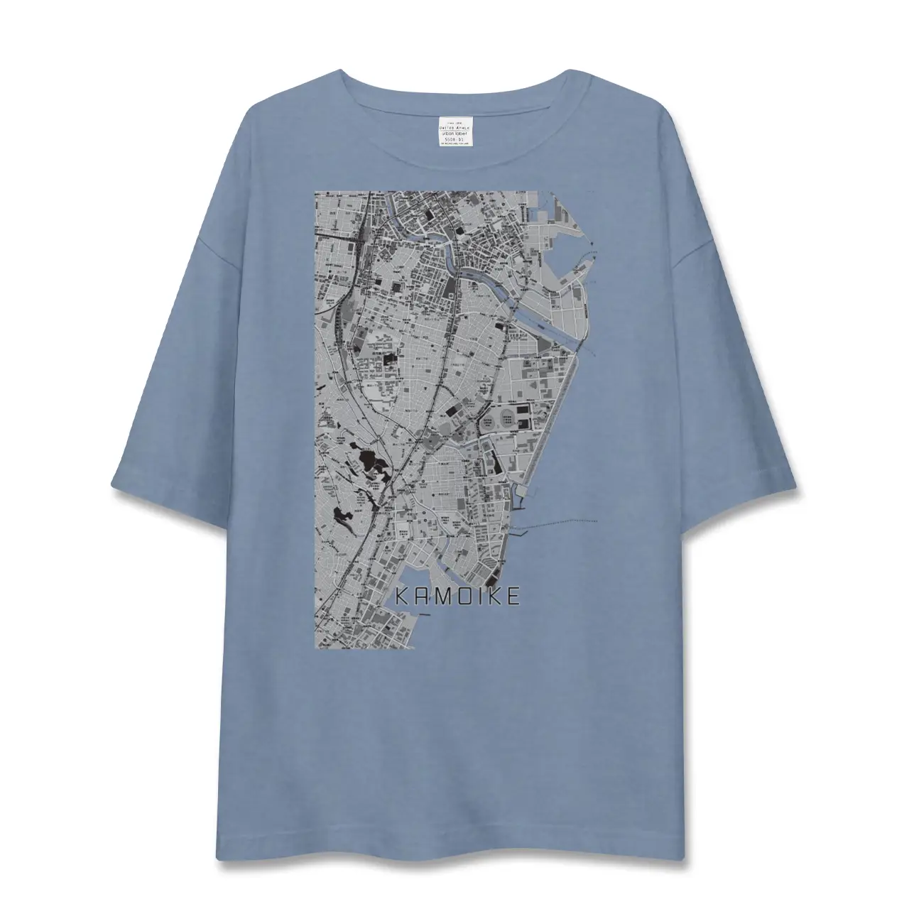 【鴨池（鹿児島県）】地図柄ビッグシルエットTシャツ