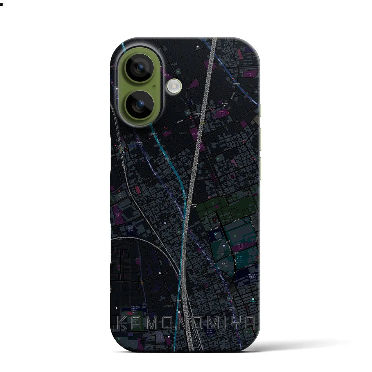 【加茂宮（埼玉県）】地図柄iPhoneケース（バックカバータイプ）