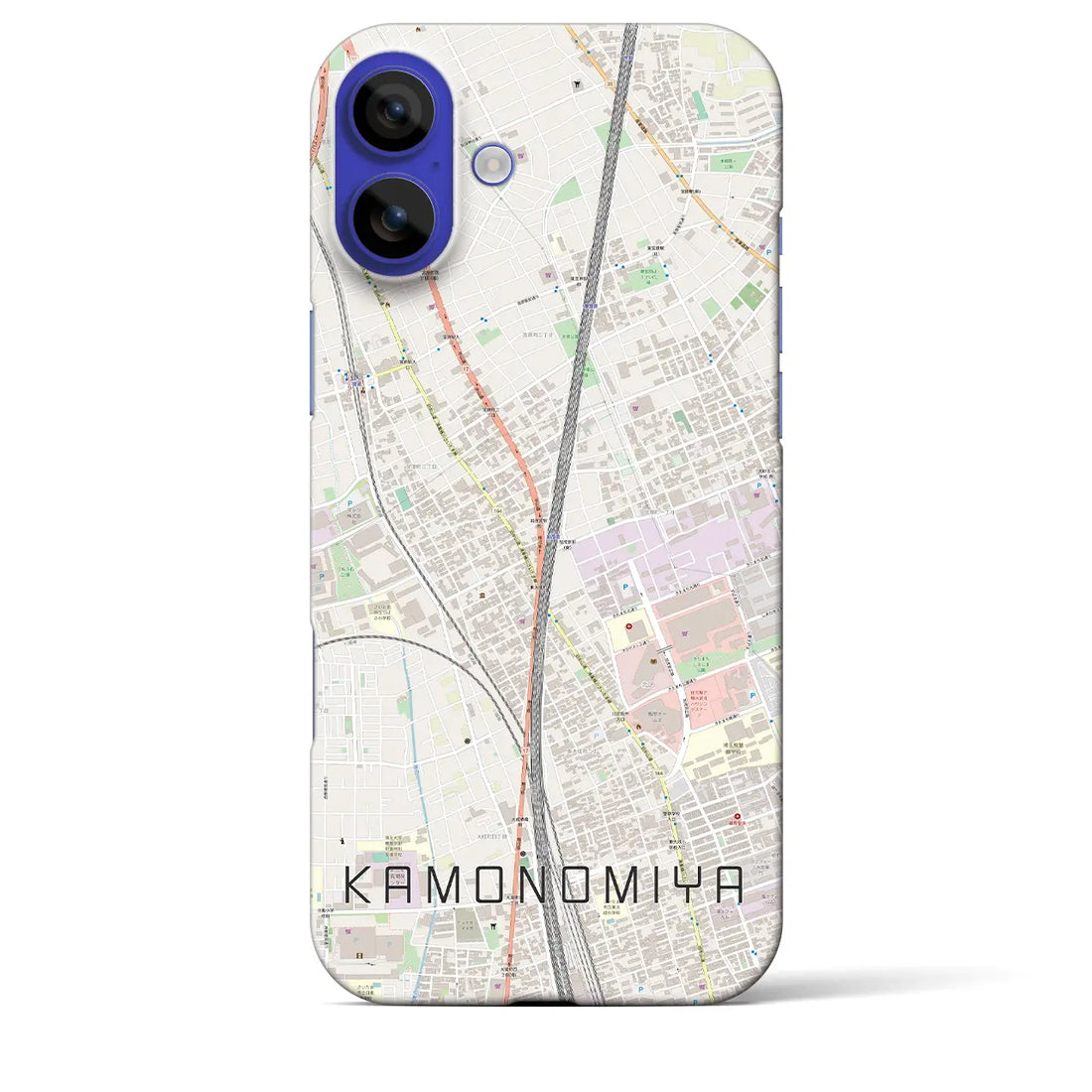 【加茂宮(埼玉県)】地図柄iPhoneケース(バックカバータイプ)ナチュラル・iPhone 16 Pro Max 用