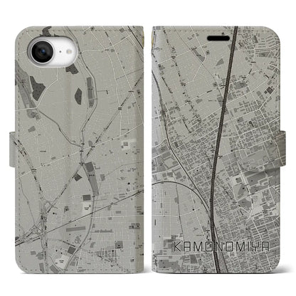 【加茂宮（埼玉県）】地図柄iPhoneケース（手帳タイプ）