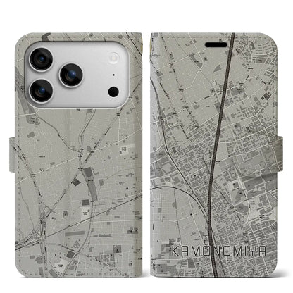 【加茂宮（埼玉県）】地図柄iPhoneケース（手帳タイプ）