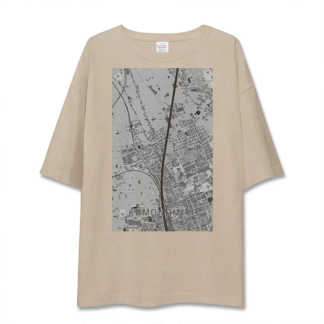 【加茂宮（埼玉県）】地図柄ビッグシルエットTシャツ