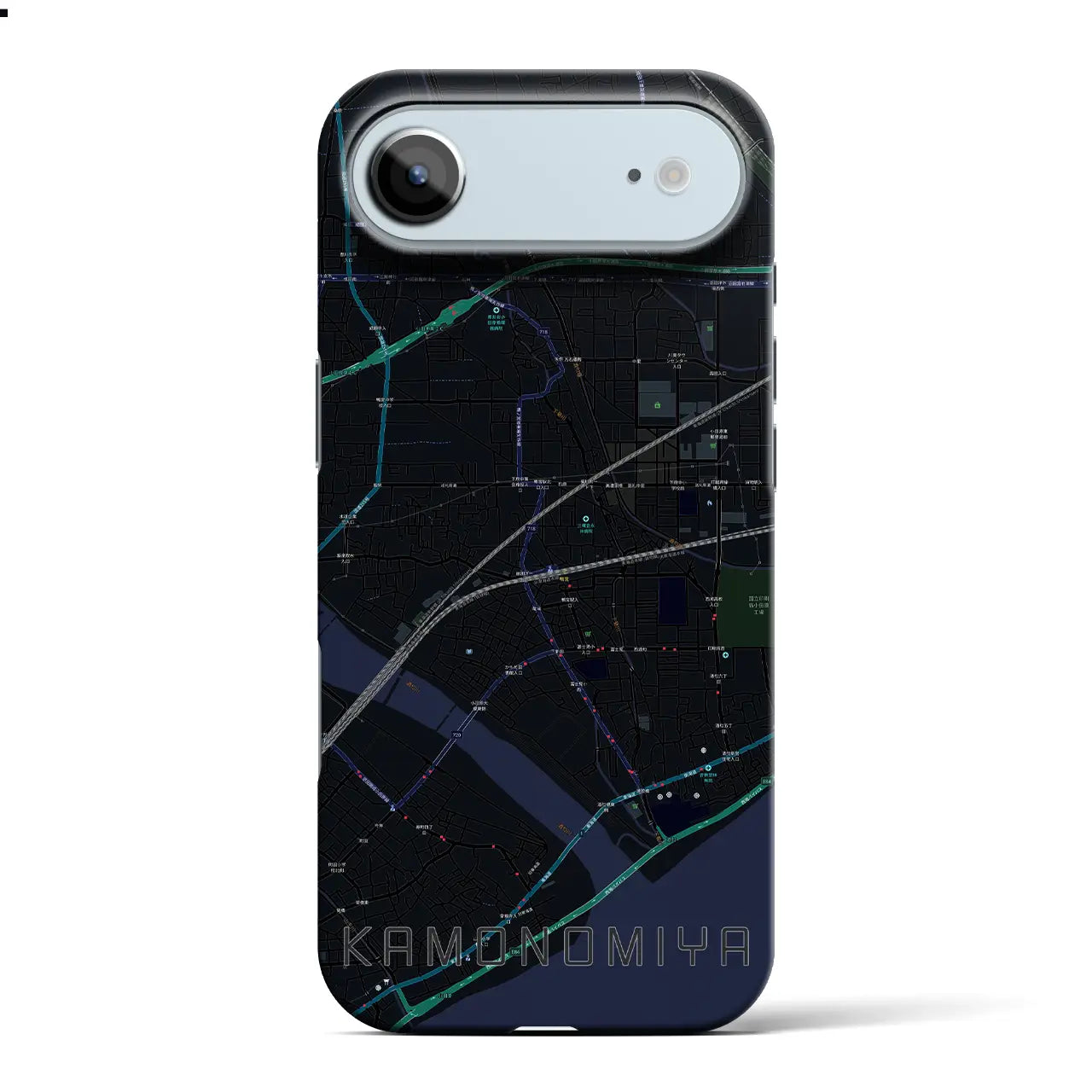 【鴨宮（神奈川県）】地図柄iPhoneケース（バックカバータイプ）