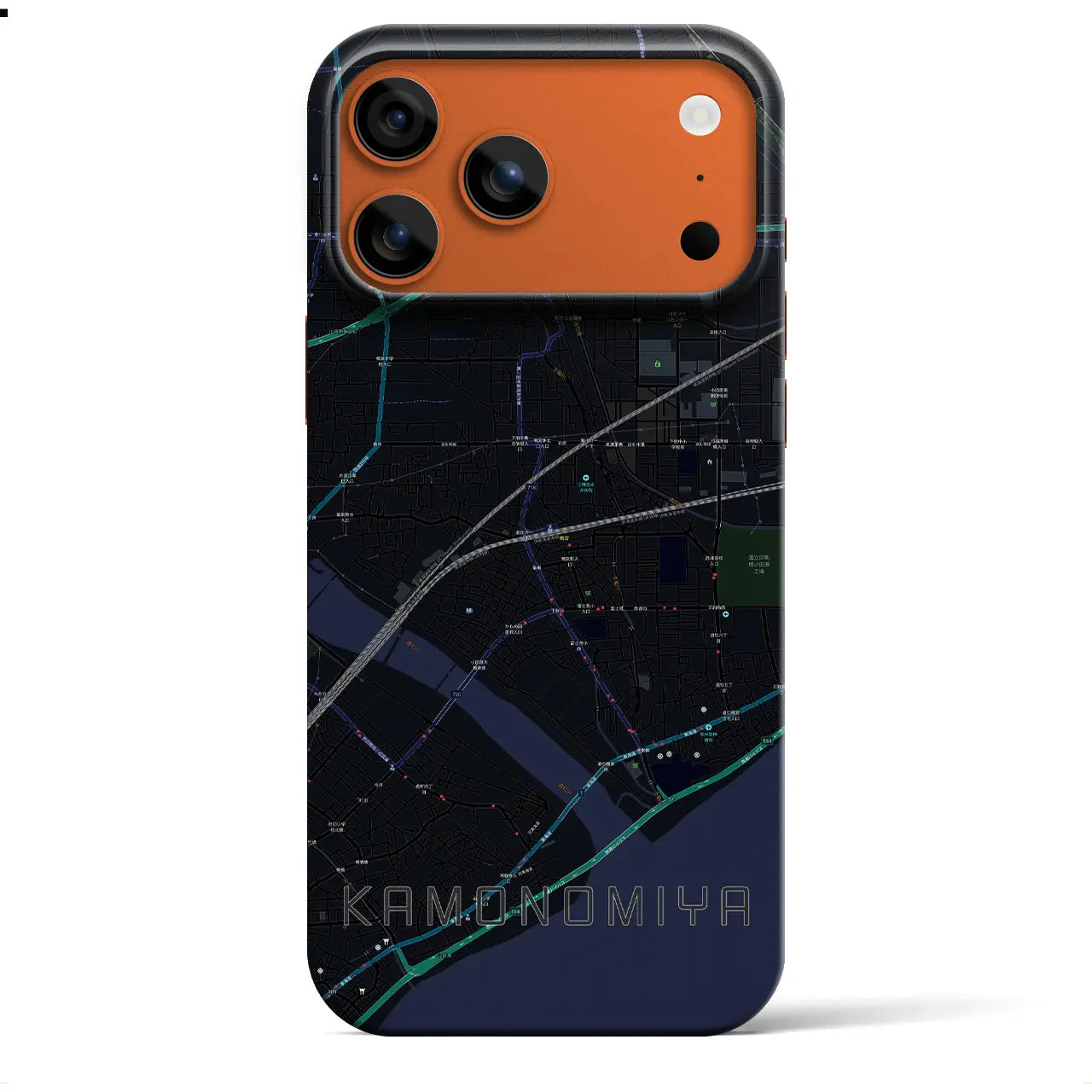 【鴨宮（神奈川県）】地図柄iPhoneケース（バックカバータイプ）