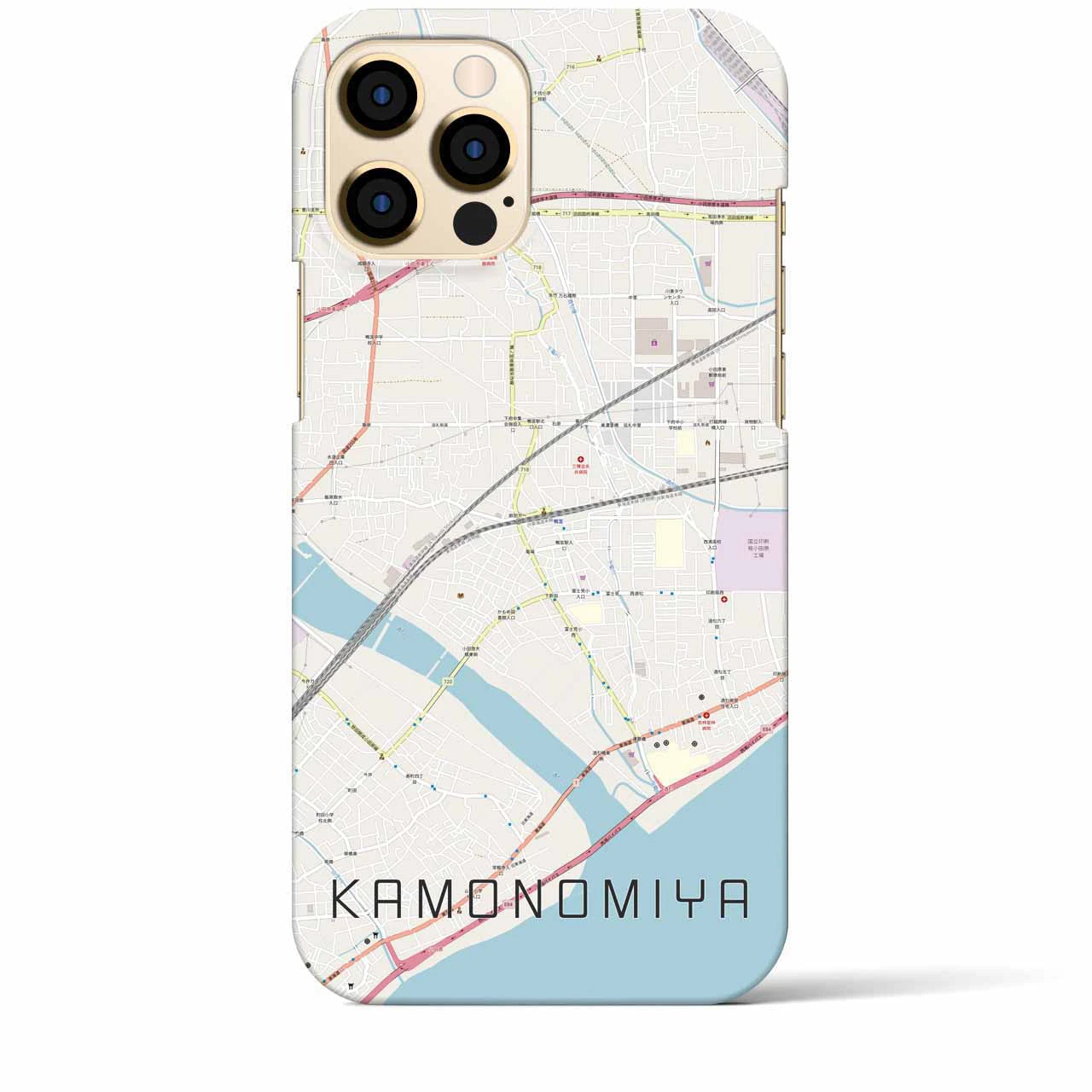 【鴨宮（神奈川県）】地図柄iPhoneケース（バックカバータイプ）