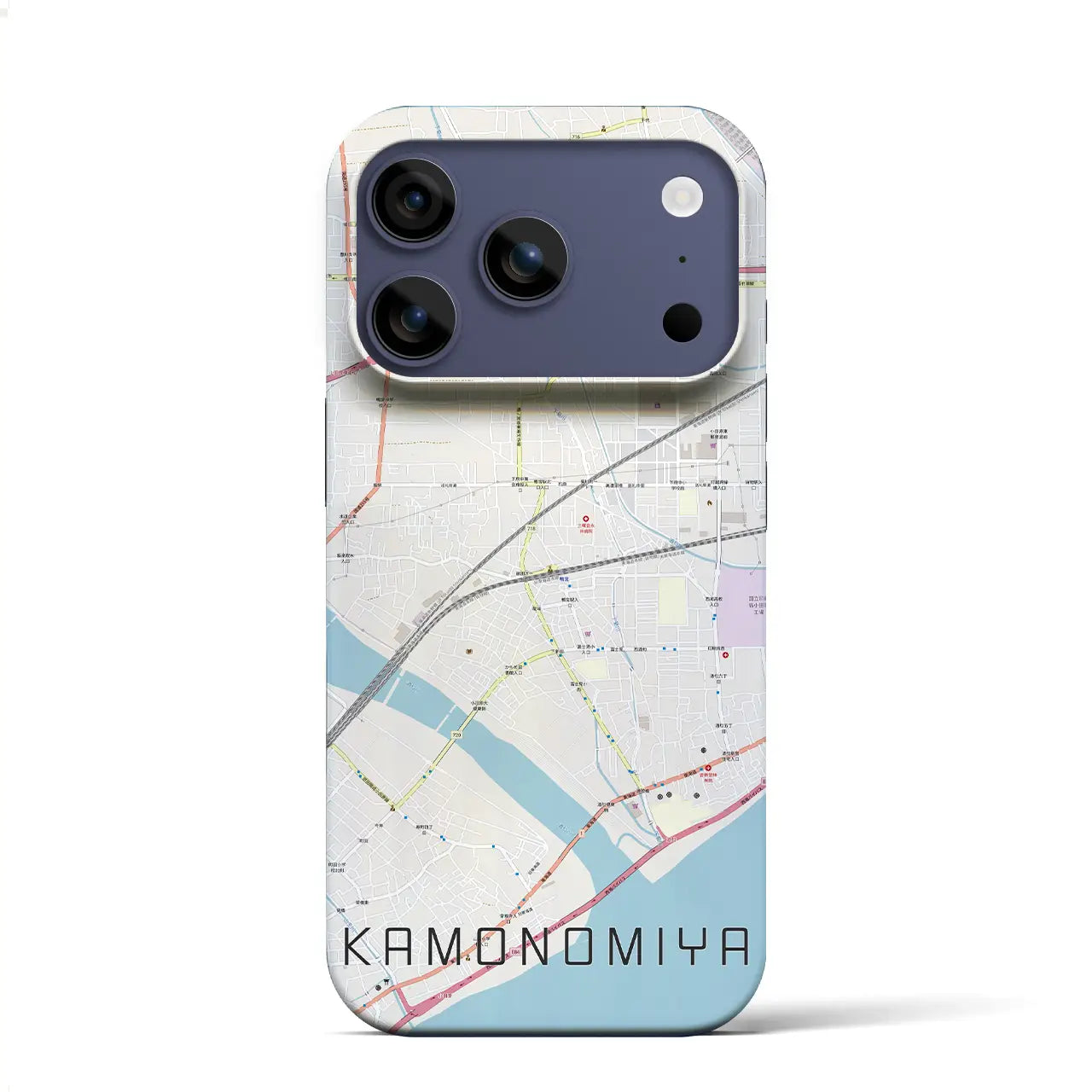 【鴨宮（神奈川県）】地図柄iPhoneケース（バックカバータイプ）