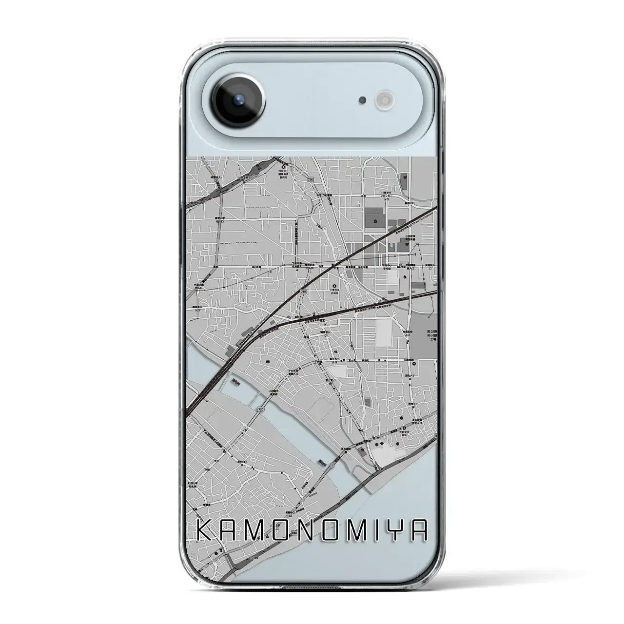 【鴨宮（神奈川県）】地図柄iPhoneケース（クリアタイプ）
