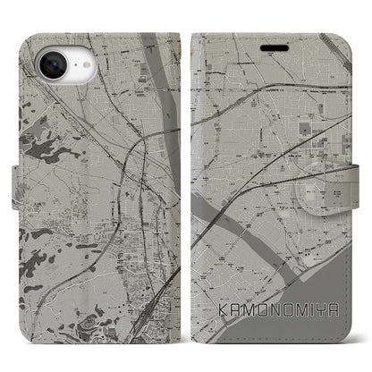 【鴨宮（神奈川県）】地図柄iPhoneケース（手帳タイプ）