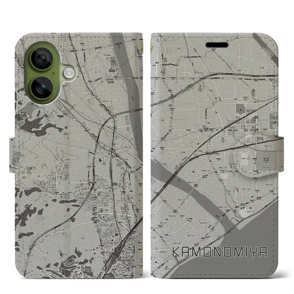 【鴨宮（神奈川県）】地図柄iPhoneケース（手帳タイプ）