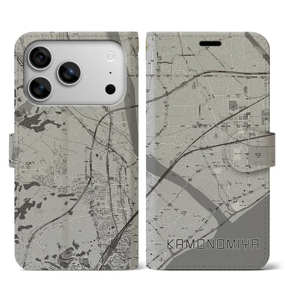 【鴨宮（神奈川県）】地図柄iPhoneケース（手帳タイプ）