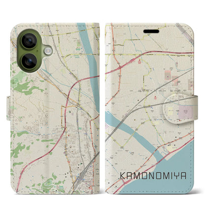 【鴨宮（神奈川県）】地図柄iPhoneケース（手帳タイプ）