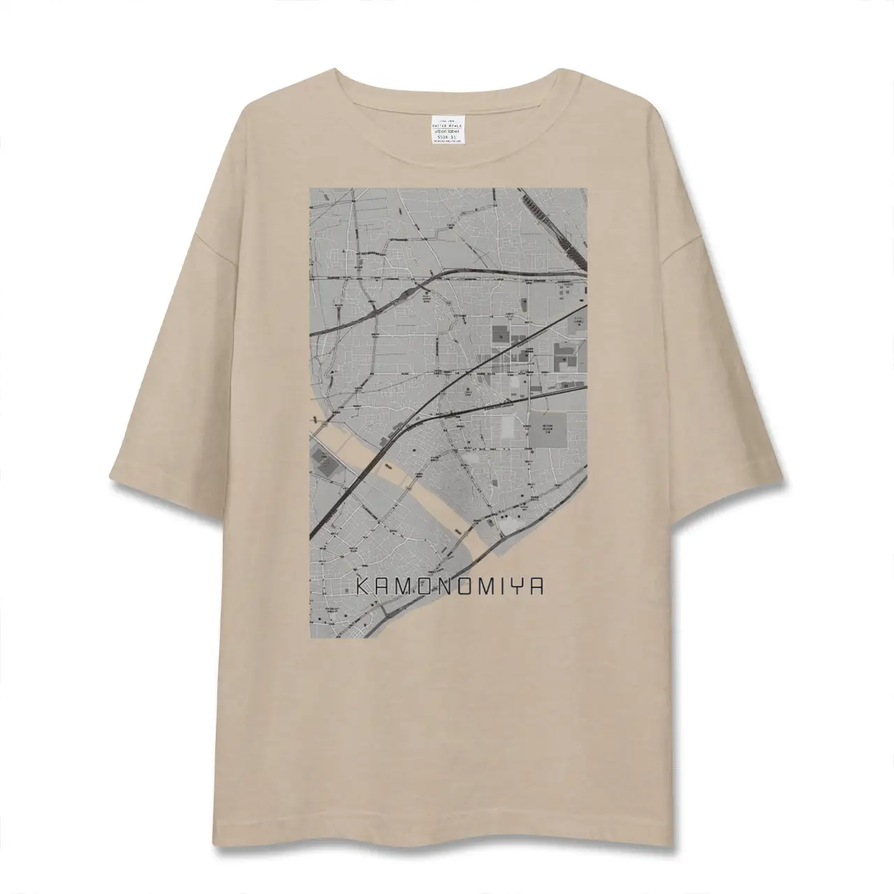 【鴨宮（神奈川県）】地図柄ビッグシルエットTシャツ