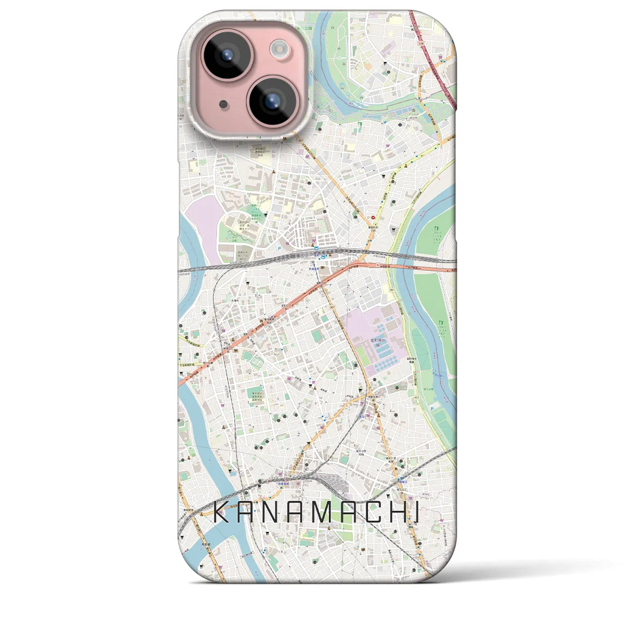 【金町（東京都）】地図柄iPhoneケース（バックカバータイプ）