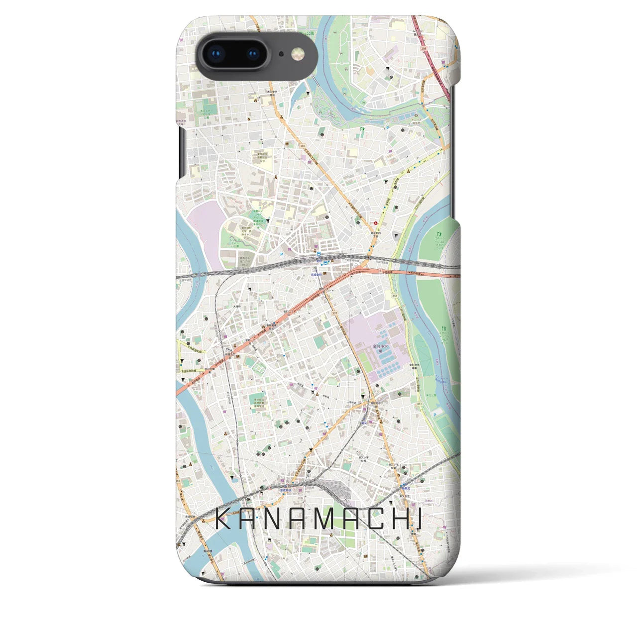 【金町（東京都）】地図柄iPhoneケース（バックカバータイプ）