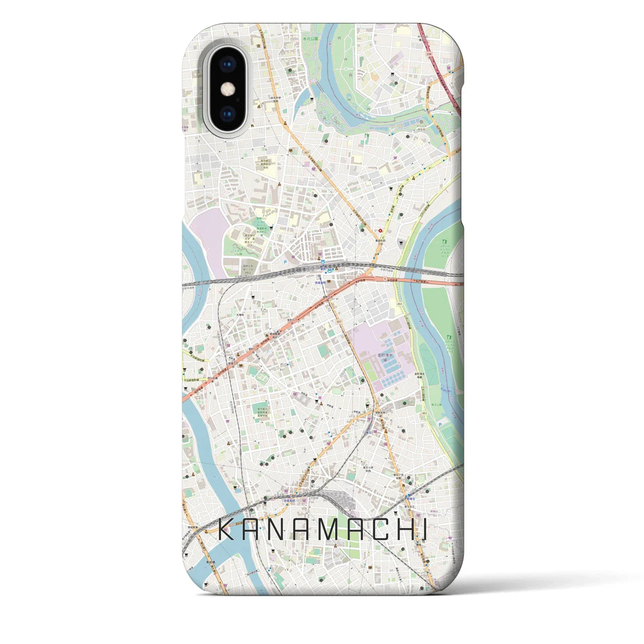 【金町（東京都）】地図柄iPhoneケース（バックカバータイプ）