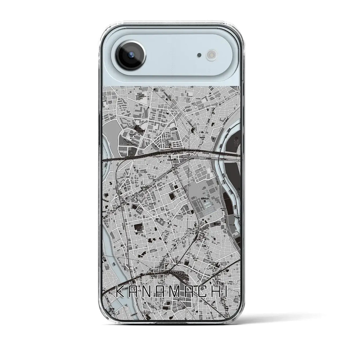 【金町（東京都）】地図柄iPhoneケース（クリアタイプ）モノトーン・iPhone 17 Pro Max 用