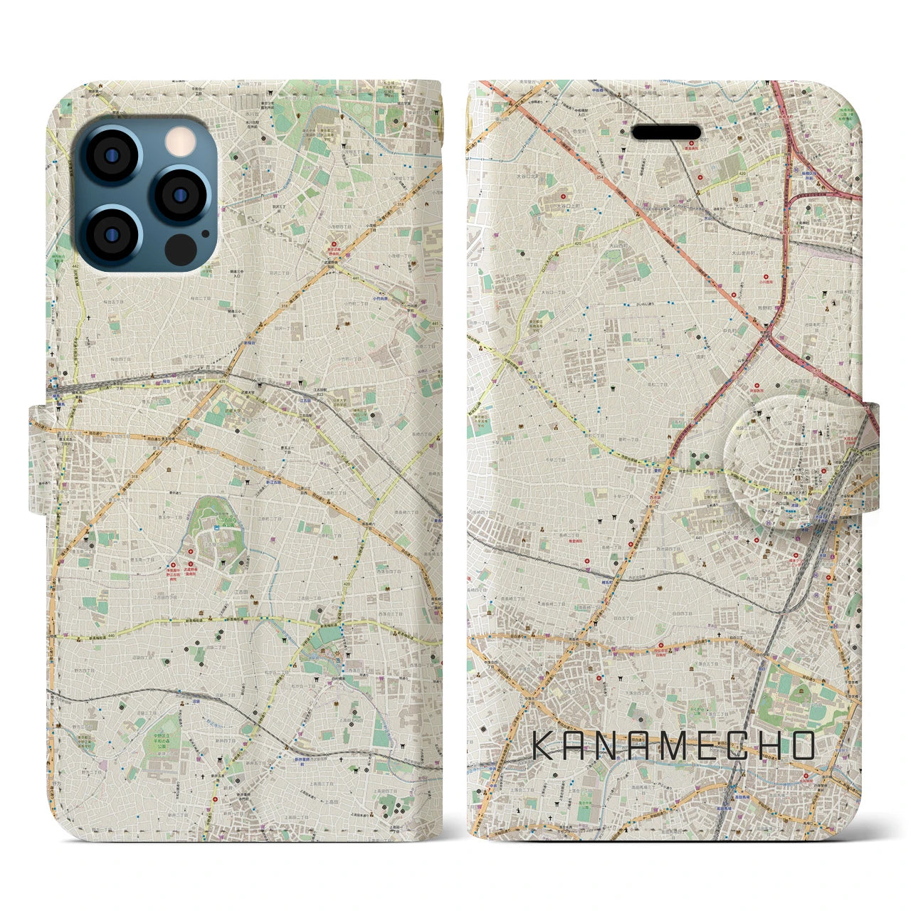 【要町（東京都）】地図柄iPhoneケース（手帳タイプ）