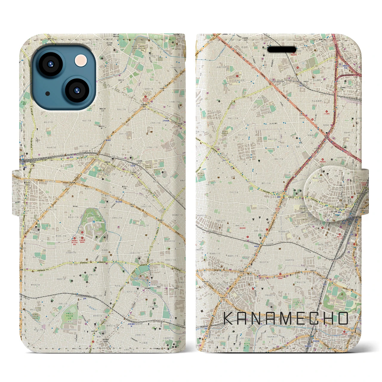 【要町（東京都）】地図柄iPhoneケース（手帳タイプ）