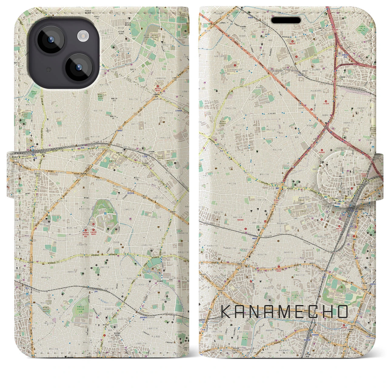 【要町（東京都）】地図柄iPhoneケース（手帳タイプ）