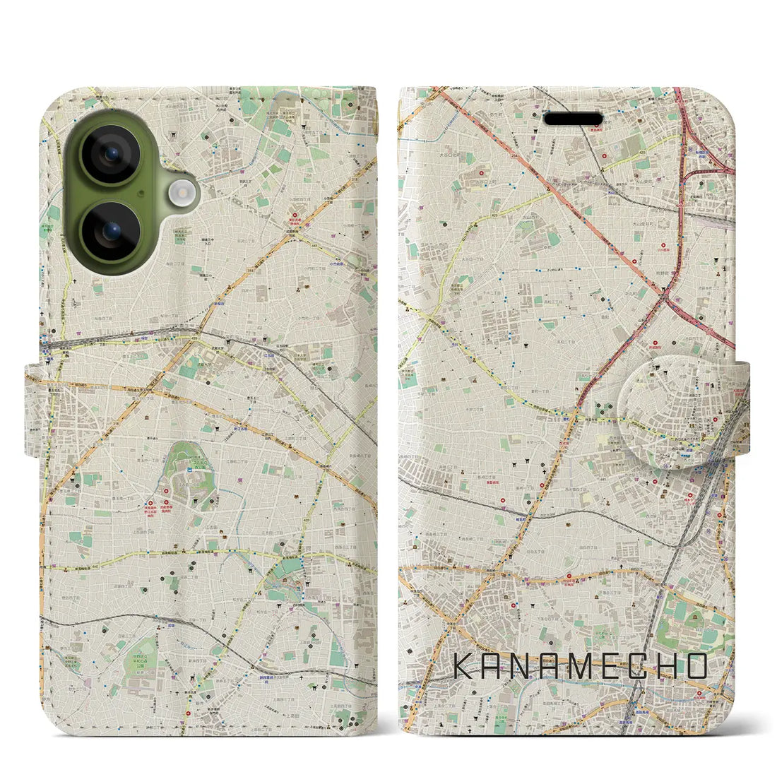 【要町(東京都)】地図柄iPhoneケース(手帳タイプ)ナチュラル・iPhone 17 Pro Max 用