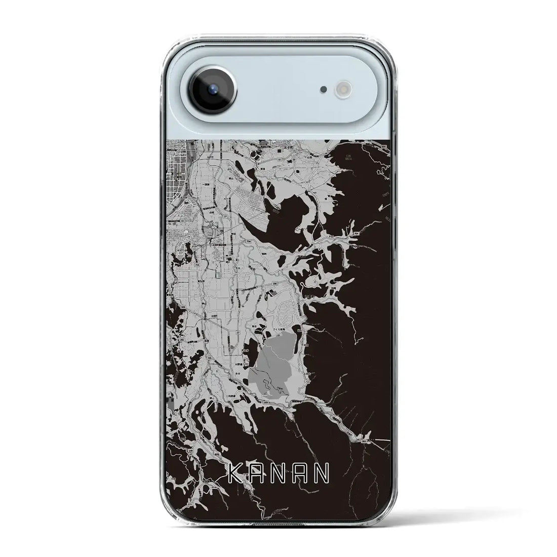 【河南(大阪府)】地図柄iPhoneケース(クリアタイプ)モノトーン・iPhone 17 Pro Max 用