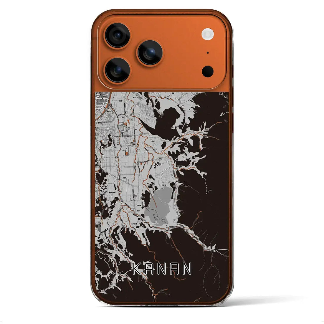 【河南(大阪府)】地図柄iPhoneケース(クリアタイプ)モノトーン・iPhone 17 Pro Max 用