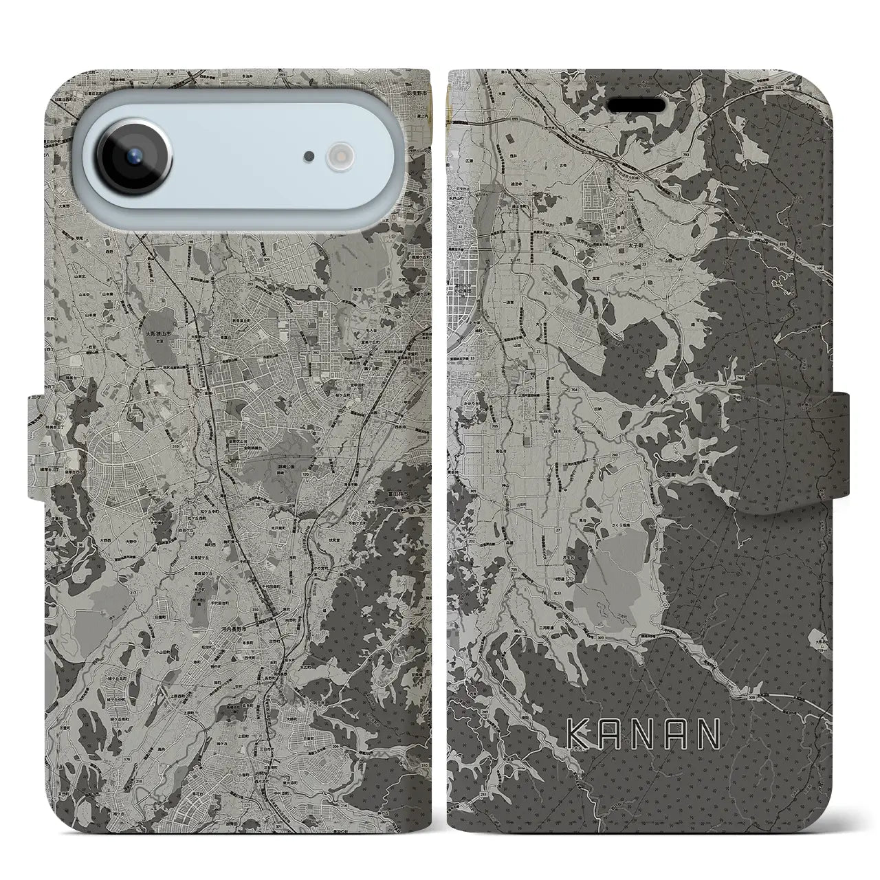 【河南（大阪府）】地図柄iPhoneケース（手帳タイプ）