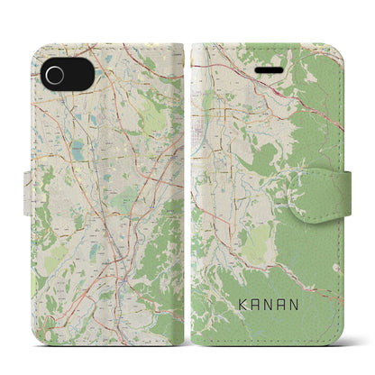 【河南（大阪府）】地図柄iPhoneケース（手帳タイプ）ナチュラル・iPhone SE（第3 / 第2世代） / 8 / 7 / 6s / 6 用