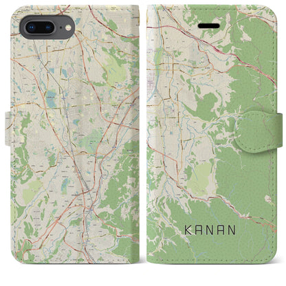 【河南（大阪府）】地図柄iPhoneケース（手帳タイプ）ナチュラル・iPhone 8Plus /7Plus / 6sPlus / 6Plus 用