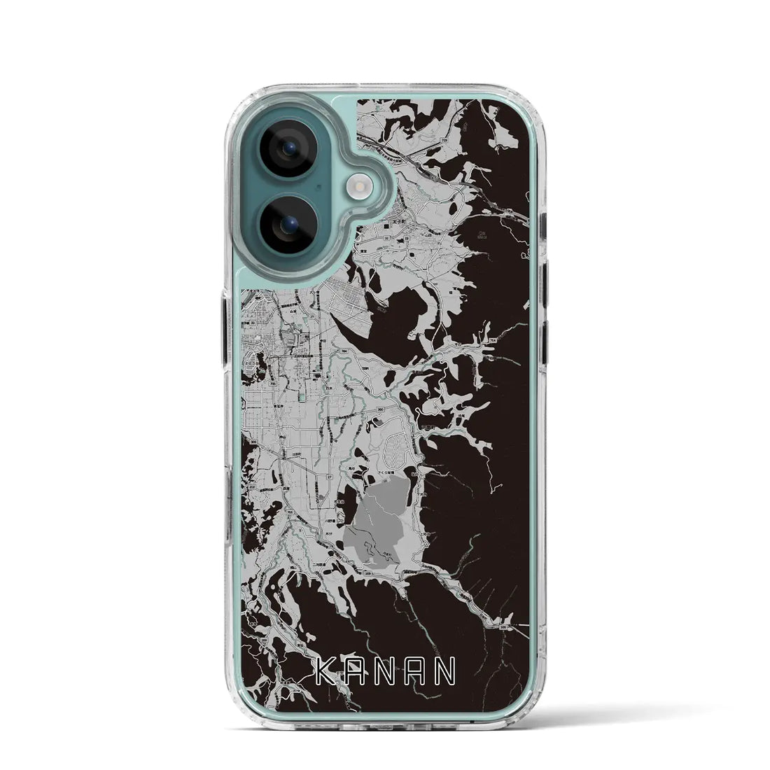 【河南(大阪府)】地図柄iPhoneケース(MagSafeタイプ)モノトーン・iPhone 16 Pro 用