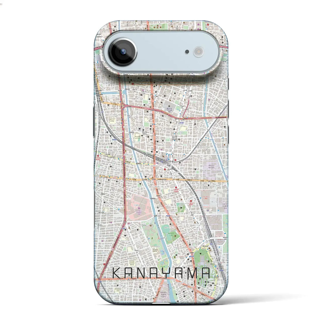 【金山(愛知県)】地図柄iPhoneケース(バックカバータイプ)ブラック・iPhone 17 Pro Max 用