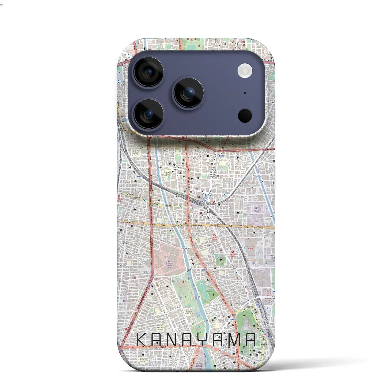 【金山（愛知県）】地図柄iPhoneケース（バックカバータイプ）ナチュラル・iPhone 17 Pro Max 用