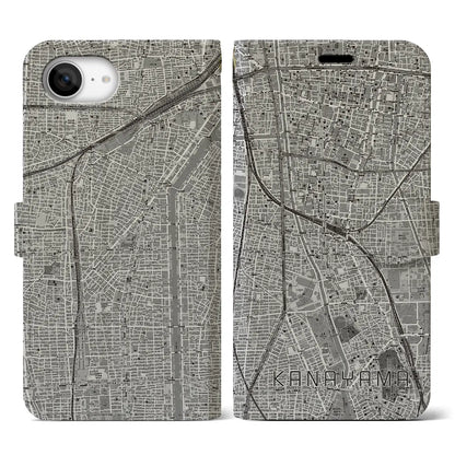 【金山（愛知県）】地図柄iPhoneケース（手帳タイプ）