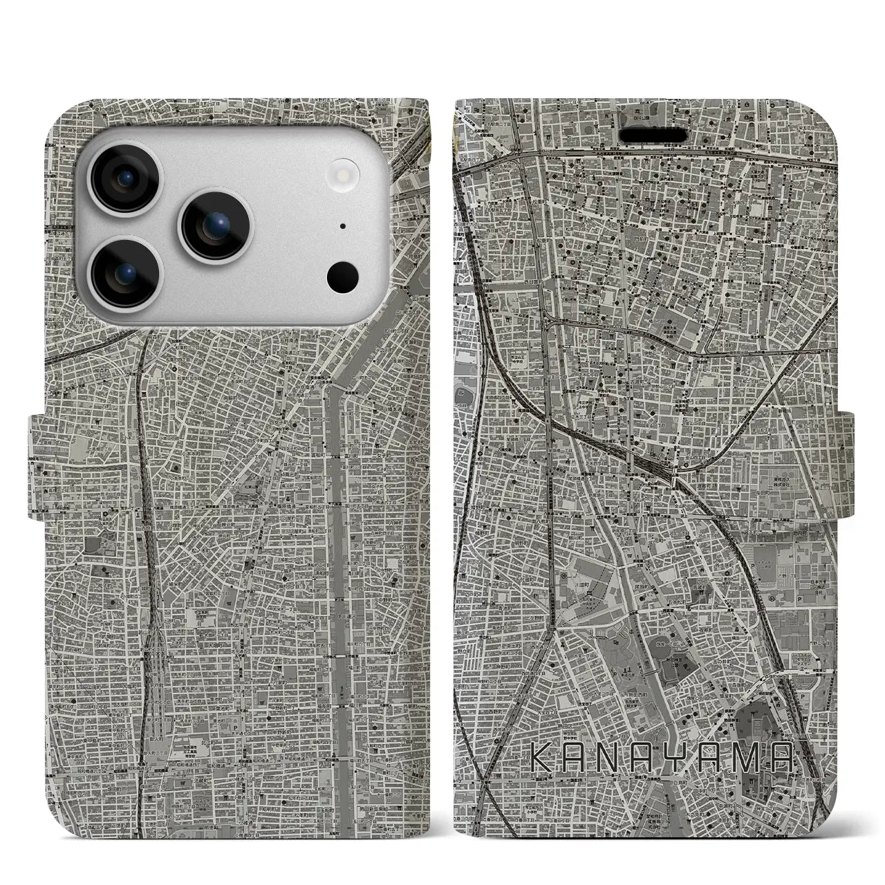 【金山（愛知県）】地図柄iPhoneケース（手帳タイプ）