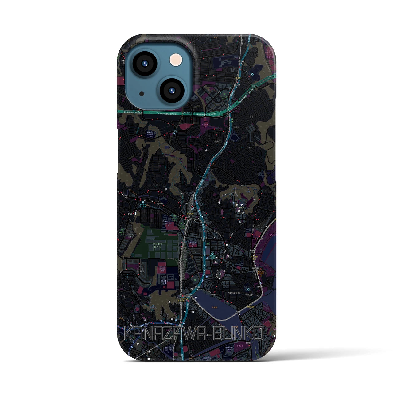 【金沢文庫（神奈川県）】地図柄iPhoneケース（バックカバータイプ）