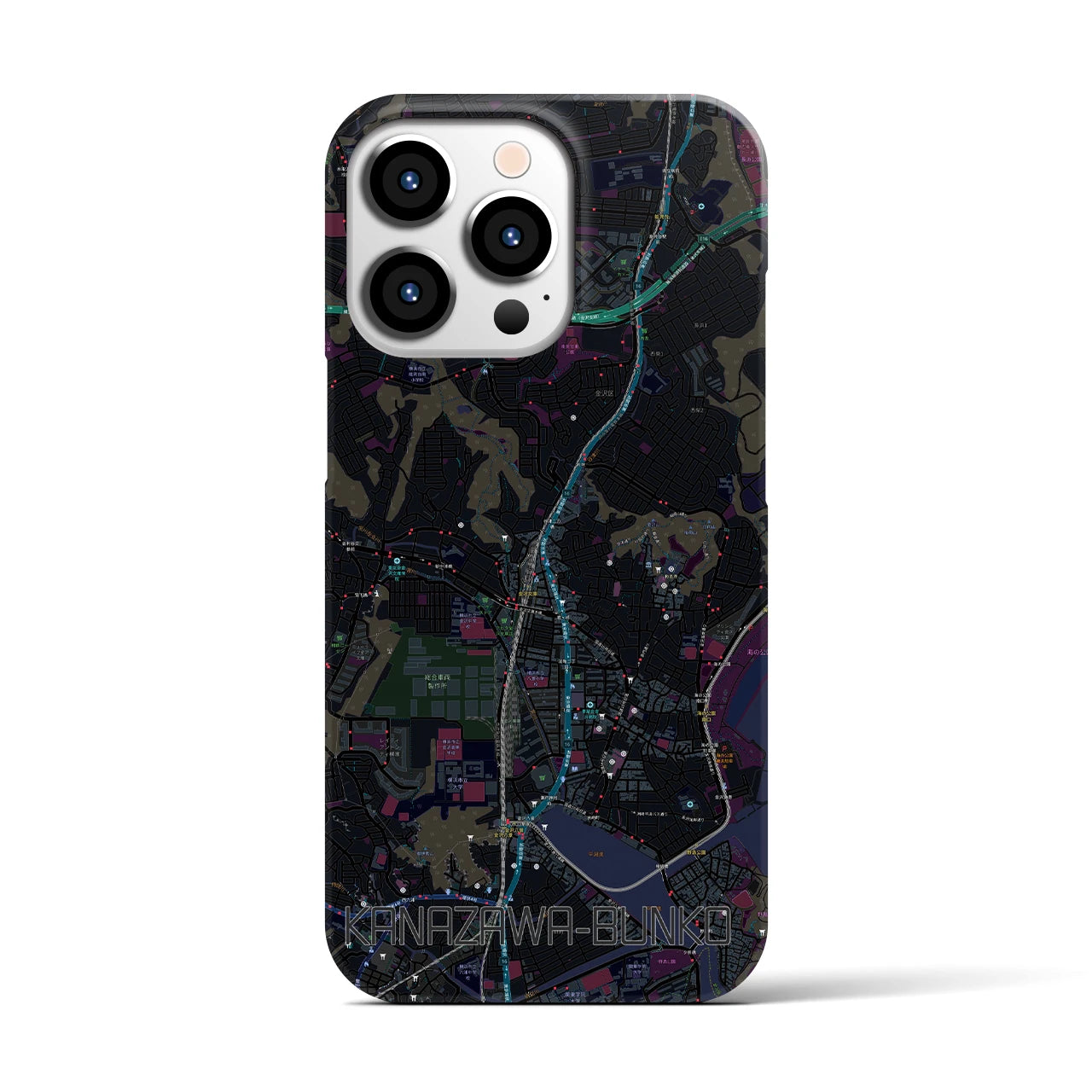【金沢文庫（神奈川県）】地図柄iPhoneケース（バックカバータイプ）