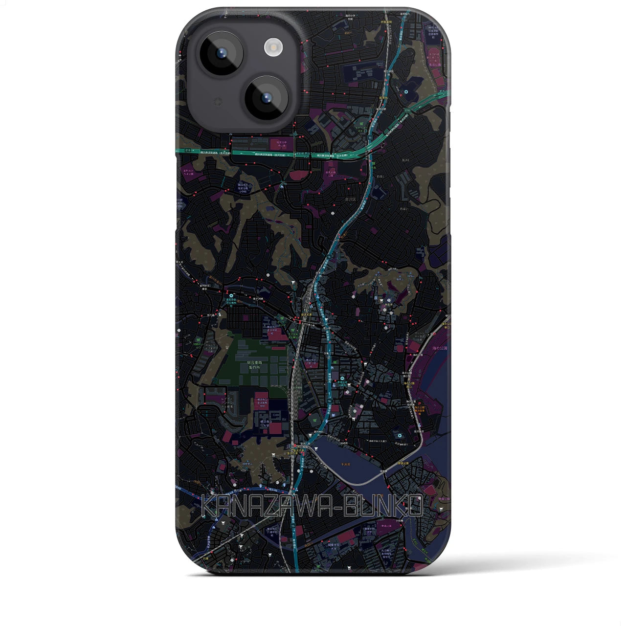 【金沢文庫（神奈川県）】地図柄iPhoneケース（バックカバータイプ）