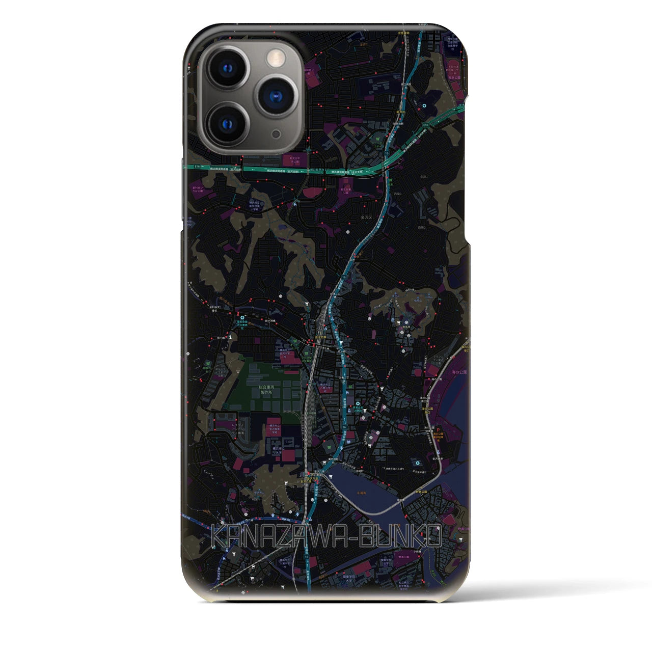 【金沢文庫（神奈川県）】地図柄iPhoneケース（バックカバータイプ）