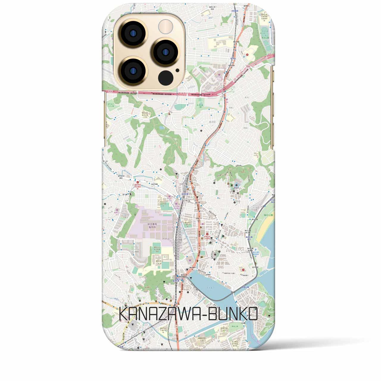 【金沢文庫（神奈川県）】地図柄iPhoneケース（バックカバータイプ）
